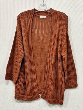Unbranded Rust Open Knit Cardigan Sweater for Women